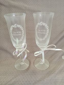 Set Of 2 40th Anniversary Glasses
