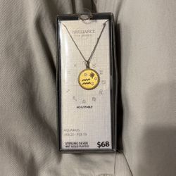 Never Worn Aquarius 14kt Gold Plated necklace 