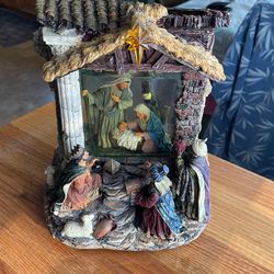 Baby Jesus, Joseph and Mary nativity scene
