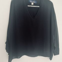 Francesca’s Blue Rain New Sheer Top S