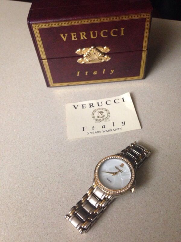Japan movement stainless steel black anolog quartz Verucci Italy watch