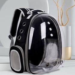 Black: Animal Carrier Backpacks,Transparent Space Capsule Bubble Pet Backpack Bag for Small Dogs Cats Airline Approved Travel Carrier   
