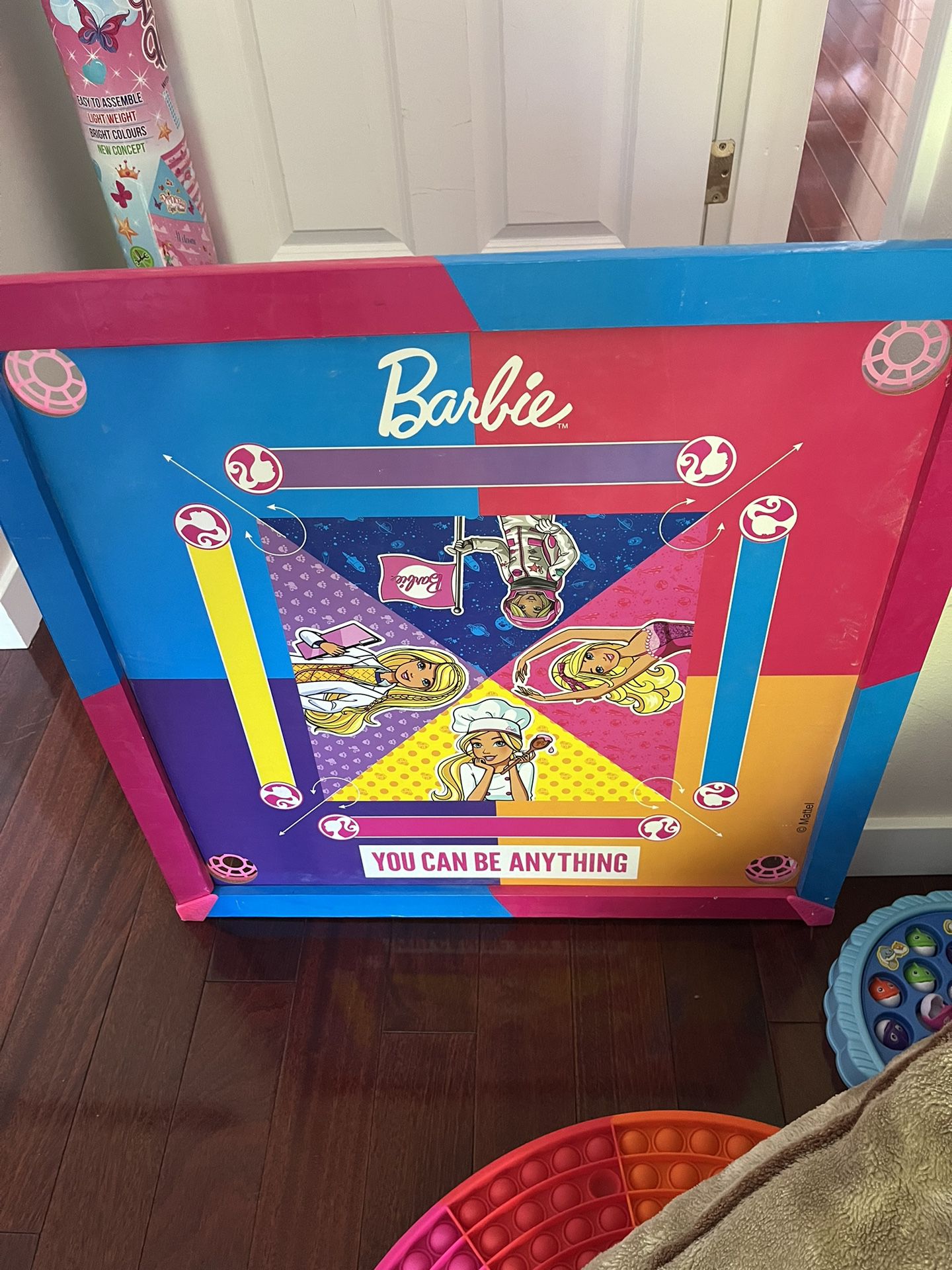 Barbie- Reversible Carrom Board And Other Board Games 