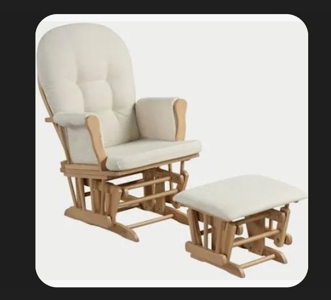 Glider and Ottoman, Natural w/ Beige

Cushion