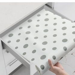 Drawer and Shelf Liner, Non-Slip Kitchen Cabinet Liners Non-Adhesive Thick Strong Grip Waterproof Washable Mats Protect Dresser Shelves Cupboard Bathr