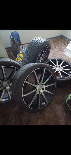 20 inch Set of 4 Black Spoke Rims with Tires