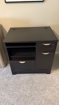 Realspace Magellan Printer Stand & Tech Charging Station - Espresso