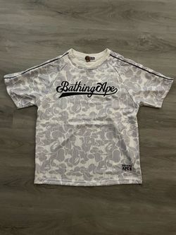 BAPE CAMO STRIPE BASEBALL LOGO RELAXED FIT TEE “Grey”