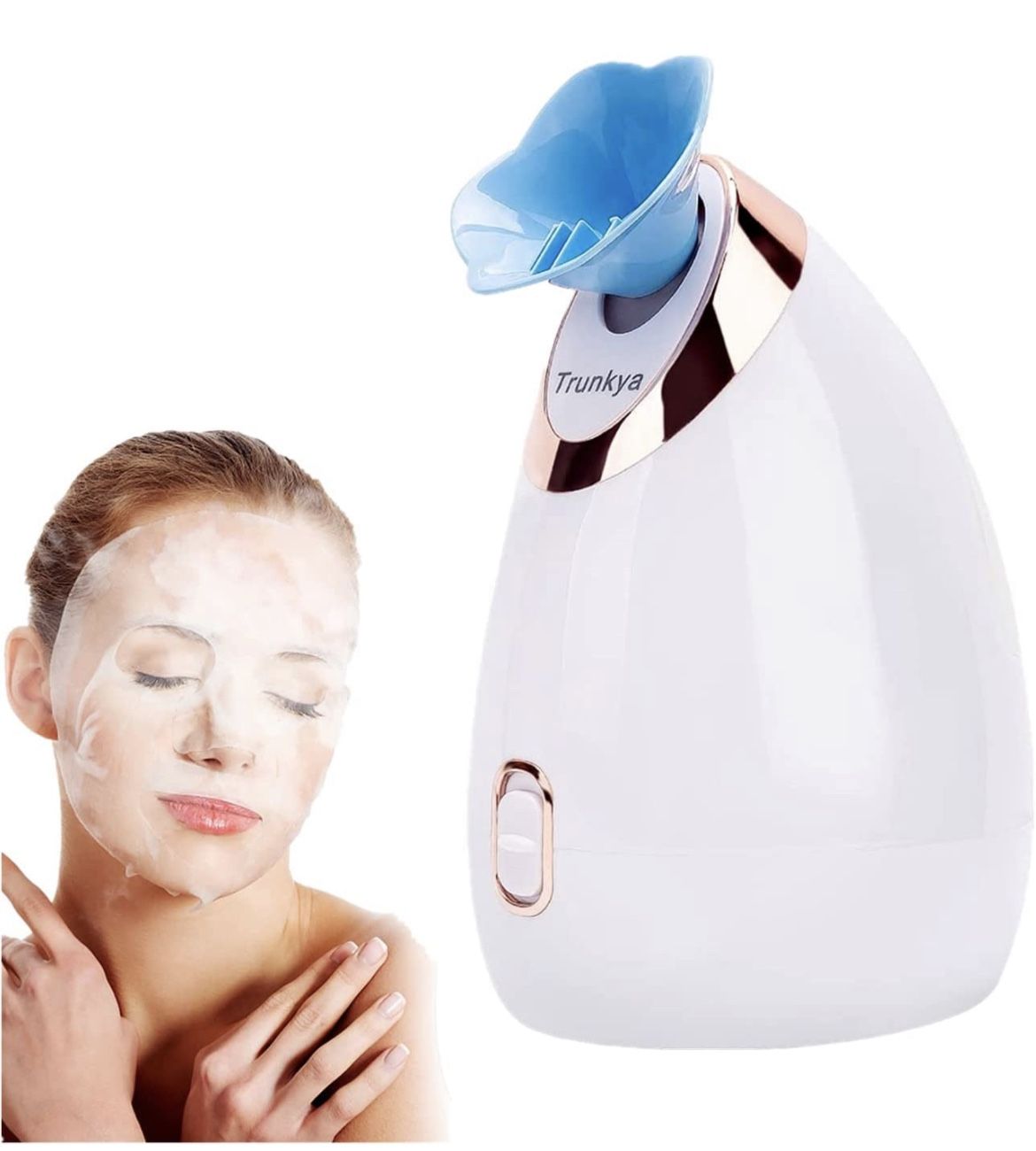 Facial Steamer Trunkya Nano Ionic Warm Mist Face Steamer SPA Skin Humidifier for Women Men Moisturizing Unclogs Pores|Adjustable Nozzle|20s Fast Foggi