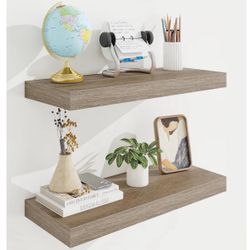 24in Floating Shelves for Wall, 24"W x 9.25"D x 1.25"H, 2 Pack 