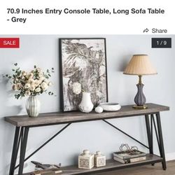 70.9 Inches Entry Console, Long Sofa table (Grey)