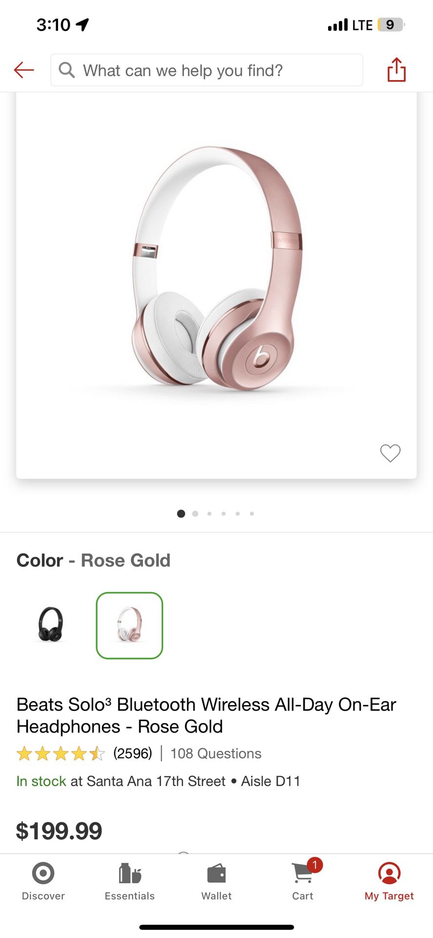 Beats Solo Bluetooth Wireless All Day On Ear Headphones Rose Gold