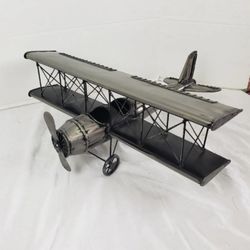 Vintage Large Metal Biplane