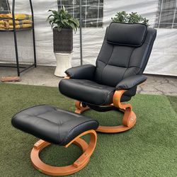 Faux Leather Chair recliner with Ottoman