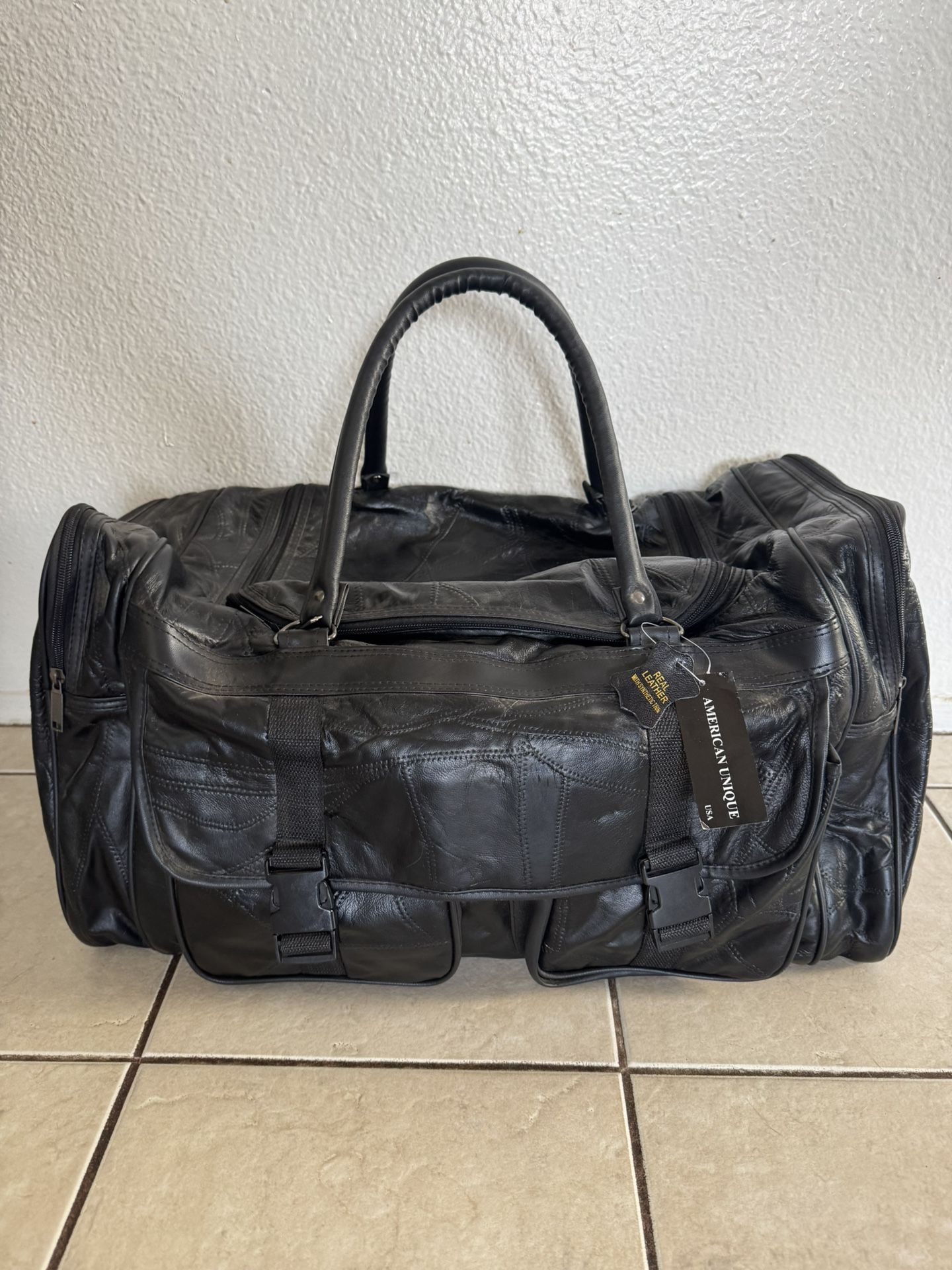 NEW Leather Duffel Bag