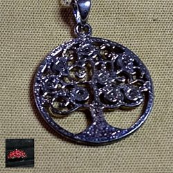 SWIRL TREE OF LIFE PENDANT ON A STERLING SILVER 18 INCH CHAIN.* FIRM.* AS INDICATED ( NC-117632)