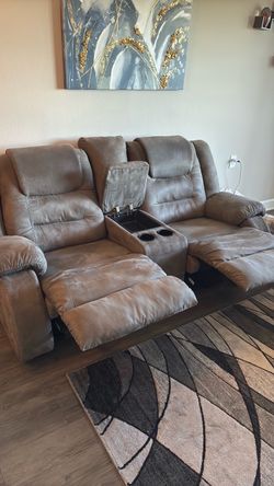 Couch Power Recliner Loveseat with Console