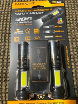 Farpoint 2 Pack Rechargeable Micro Flashlights