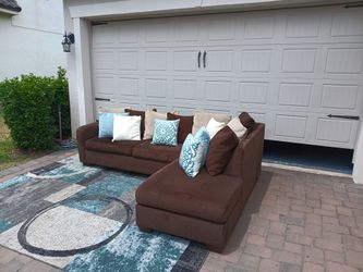 Brown L shaped Sectional Couch