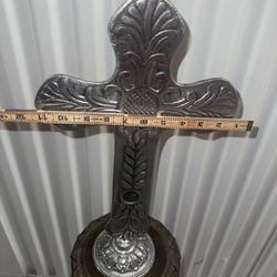 Pewter Silver Cross Home Decor