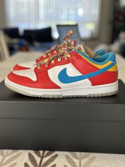 Size 7.5 - Nike Dunk Low x LeBron James x Fruity Pebbles Red