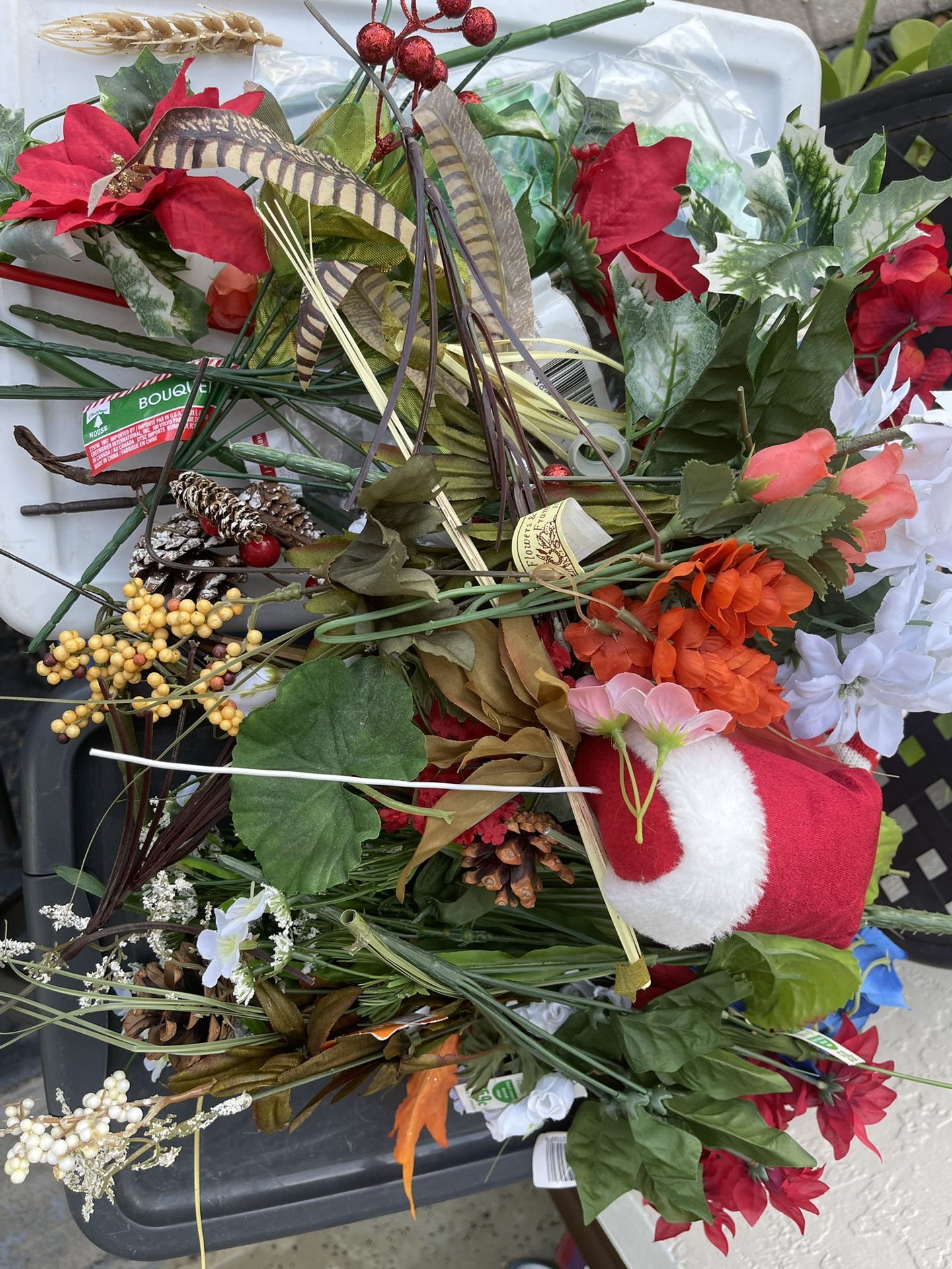 Assorted Artificial Flowers, Floral Picks