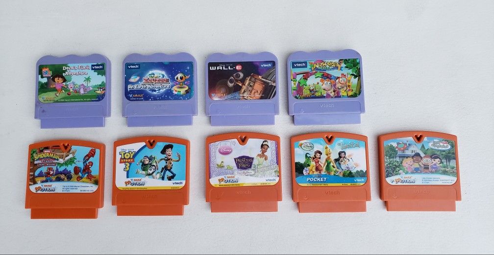 Lot Of 7 Vtech https://offerup.com/redirect/?o=Vi5TbWlsZQ== Learning System Video Games Cartridges Toy Story3 Dora