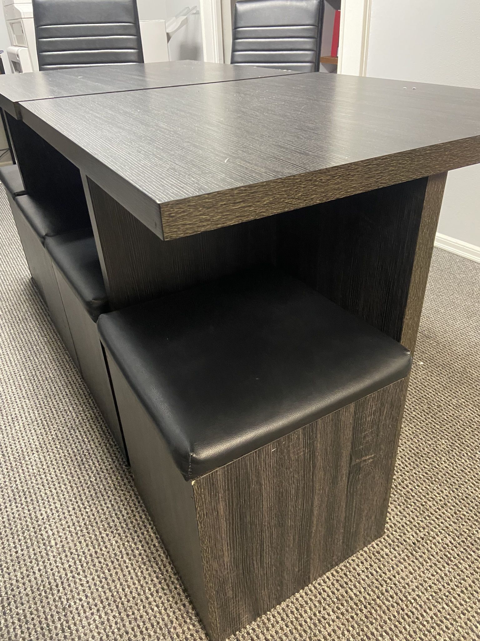 Square Table With Ottomans