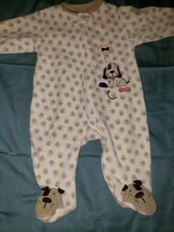 Fleece puppy footed pajamas
