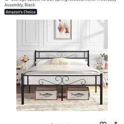Queen Mattress and Metal Platform Frame