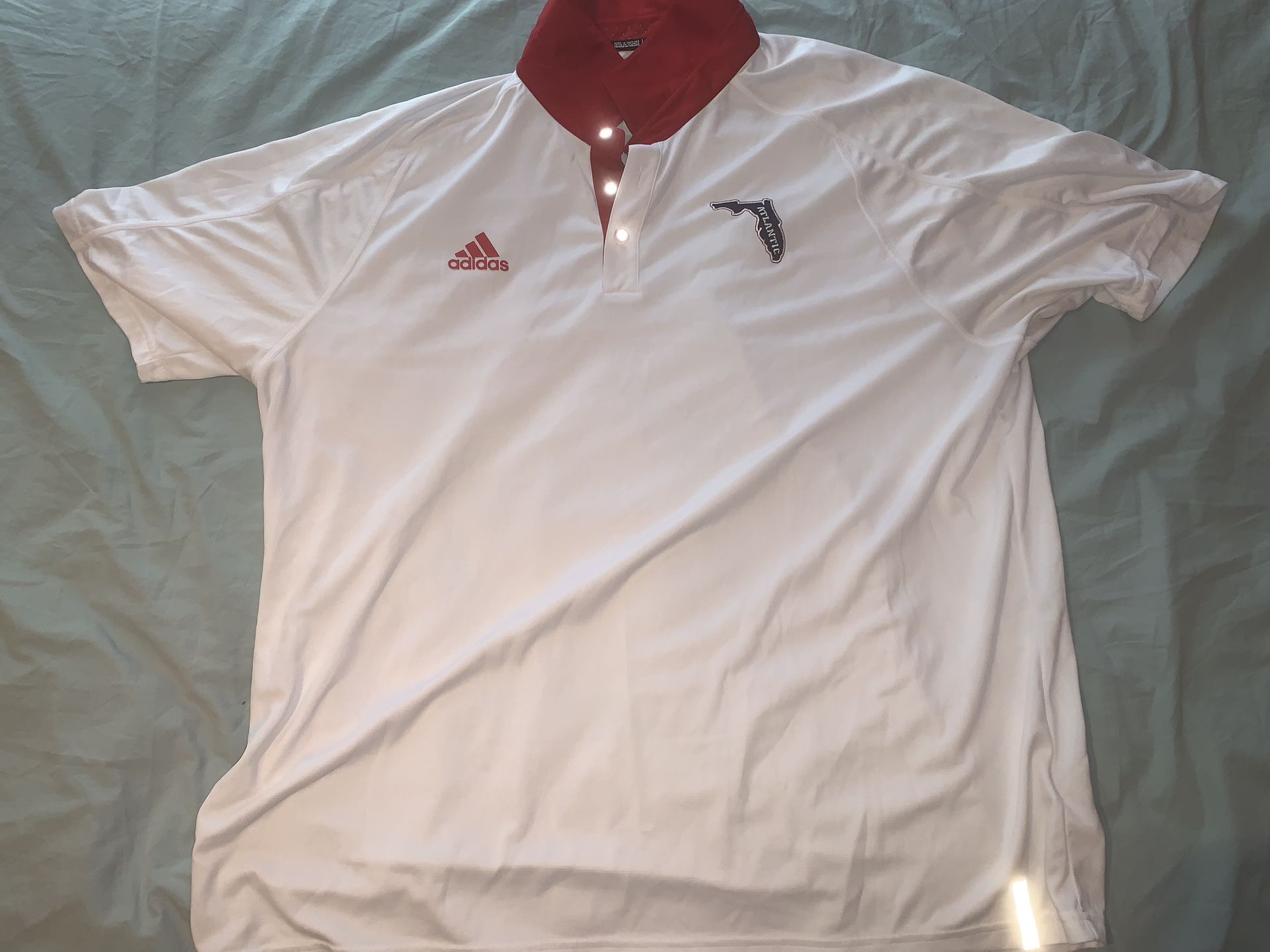 FAU Adidas White Polo Shirt; Men’s 2XL