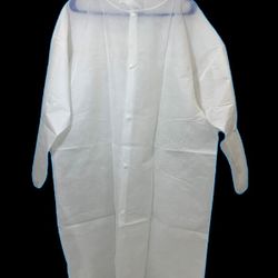 5 NEW Uline Disposable Economical White Lab Coats ; Sz: 2XL, No Pockets,  Snap Closure 