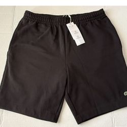LACOSTE Regular Fit Fleece Shorts Men's Size Large Black New with Tag