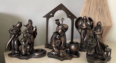 NIB VINTAGE PARTYLITE COMPLETE HOLY NIGHT CRECHE SET