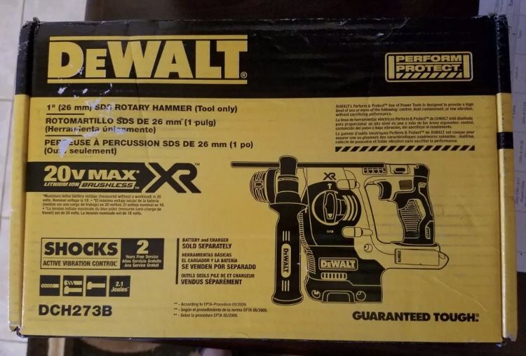 DEWALT 20V MAX Li-Ion BL SDS 3-Mode 1" Rotary Hammer (Bare) DCH273B New