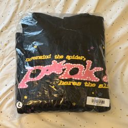 Sp5der men’s hoodie large black p*nk