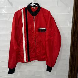 Ford Motorcraft Vintage Lightweight Nylon Red with Stripes Racing Jacket