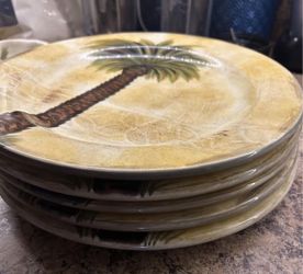 Bellalago Hand Painted Palm Tree Plates 6