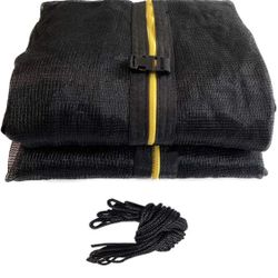 Zoyemone 12 14 15FT Replacement Trampoline Safety Net Fits for Round Frames Using 6 Curved Pole with Top Ring Enclosure Systems (Net Only