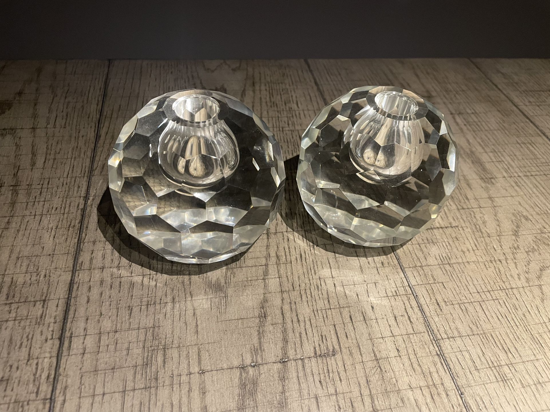 Heavy Crystal Candle Holders 