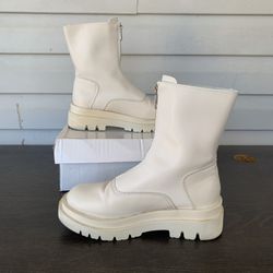 White leather boots size 37(6.5)