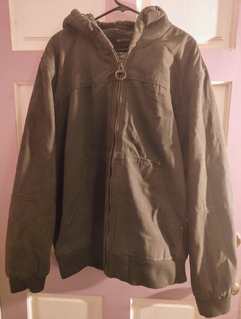 G.H. Bass & Co. Men's Sherpa Lined Canvas Bomber Full Zipper Jacket
