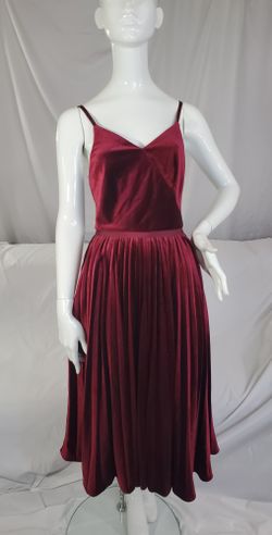 Ted Baker Maroon Velvet Pleated Party Holiday Dress. Ted Baker Size 0