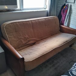 Nice Hardwood Brown Futon