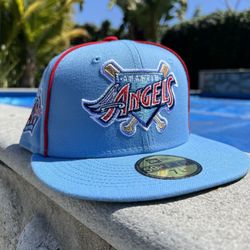 Angels Hat Powder Blue Pipe 59Fifty Size 7 1/8