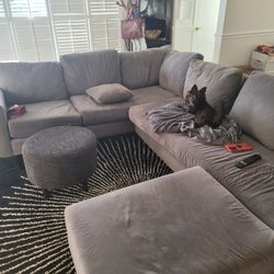 Sectional Sofa + Ottoman, Pup Not included 