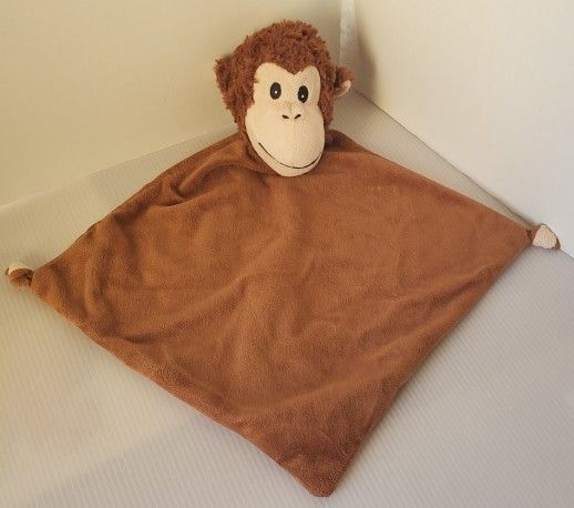Brown Monkey Animal baby Cubbie Security blanket Lovey Plush Zoo Jungle Knots
