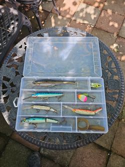 Fishing Lure Lot with Tackle Box