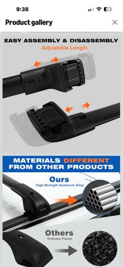 Brand New heavy duty aluminum roof rack bars for Toyota Rav4,13-18 Adjustable