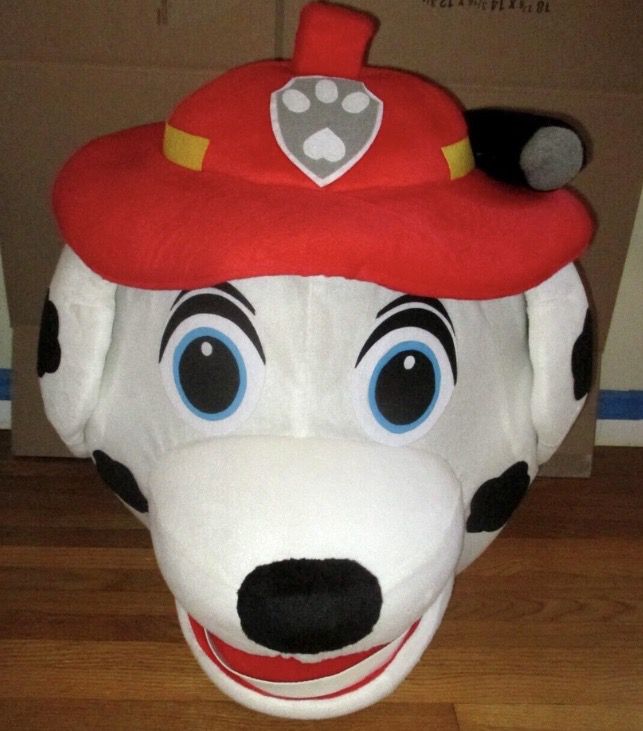 Paw patrol Marshall head costume mascot